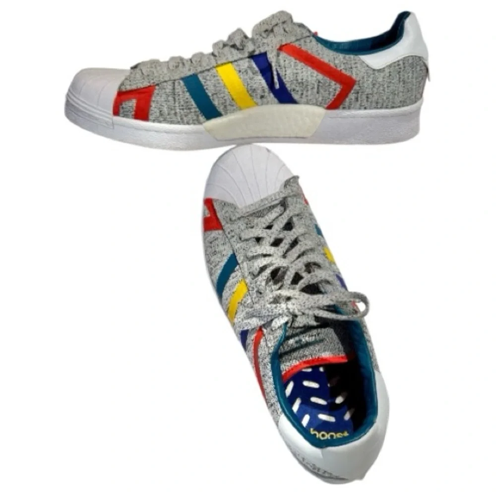 adidas Originals & White Mountaineering Superstar 'Light Grey' Sneakers, Size 13